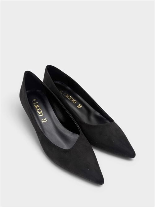 Décolleté nera in suede con tacco basso IL LACCIO | 894M151CAMOSCIONERO